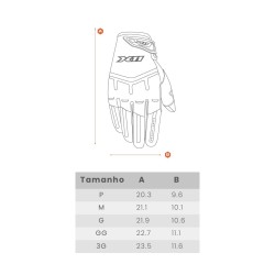 LUVA FIT X MASCULINA X11 MOTOCICLISTA